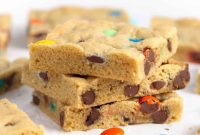 Colorful Chewy M and M Cookie Bars
