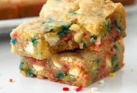 Delicious Thick and Chewy Funfetti Blondies