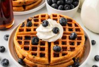 Golden Blueberry Crunch Waffles