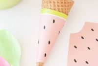 Summer Watermelon Ice Cream Cone Wrappers