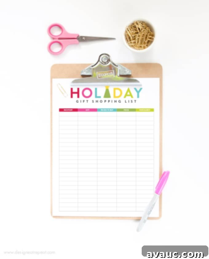 The Ultimate Free Printable Christmas Gift Planner 2 Download this free holiday gift shopping list from Design Eat Repeat to help you organize what you are getting everyone on your list!