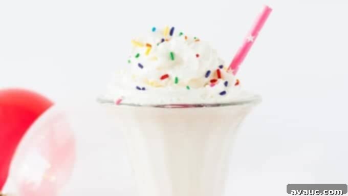 Vanilla Cake Batter Frappuccino close up with sprinkles