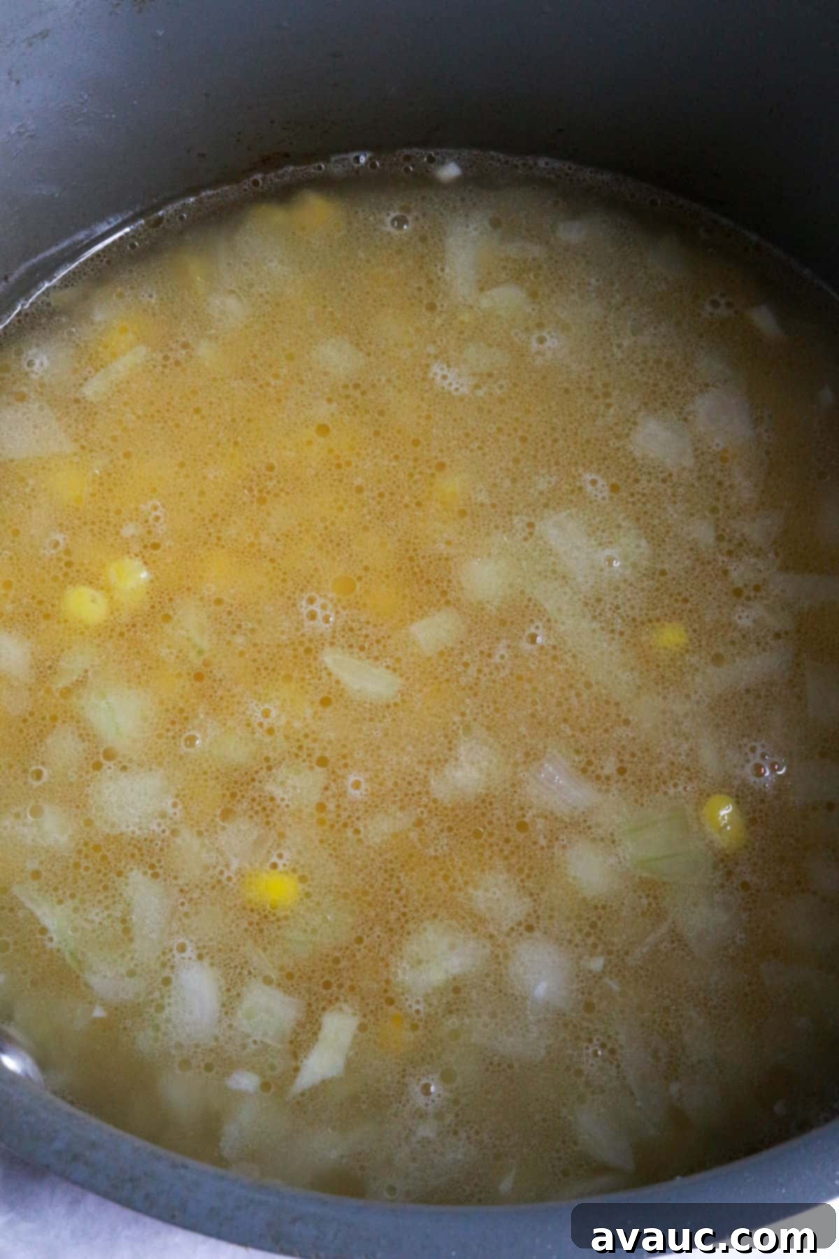 Zesty Mexican White Rice with Sweet Corn 7 Sautéed aromatics combined with rice, corn, broth, and water in a saucepan