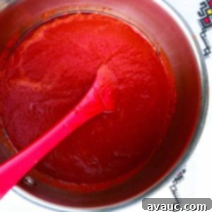 Smoky Guajillo Enchilada Sauce 9 Guajillo enchilada sauce in a saucepan