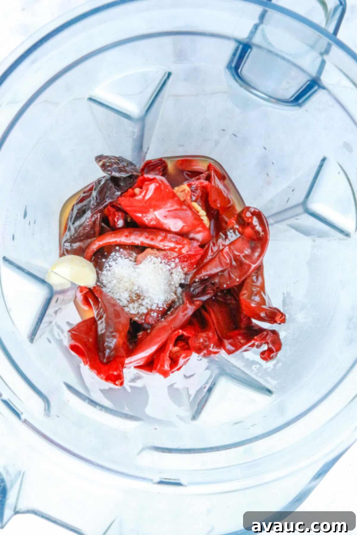 Smoky Guajillo Enchilada Sauce 5 ingredients for red enchiladas in a blender