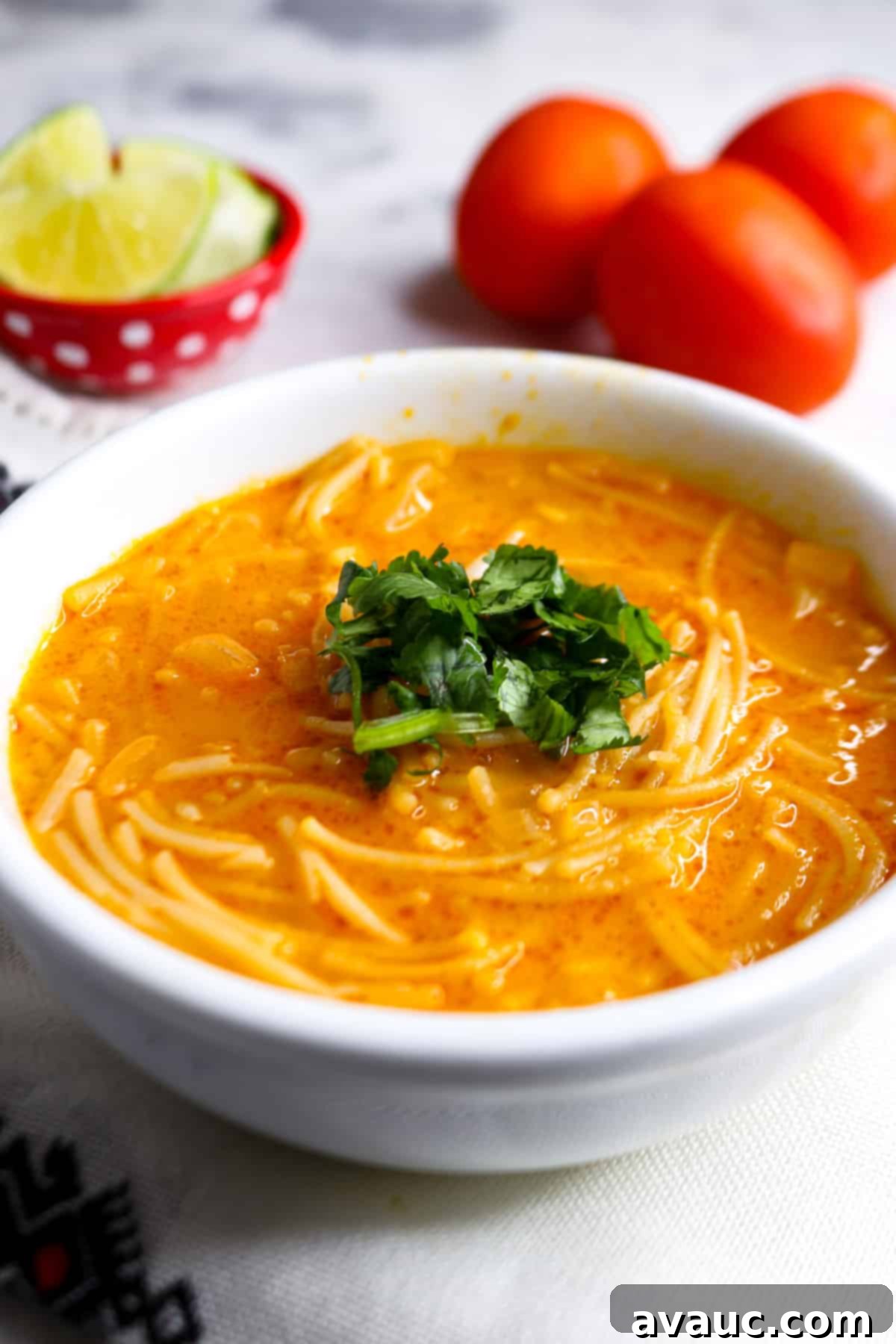 Delicious Gluten-Free Mexican Fideo Soup 2 Bowl of gluten-free Mexican fideo soup garnished with cilantro