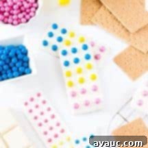 Fun Candy Button Graham Cracker Bars 5 Finished Candy Button Graham Cracker Bars ready to be enjoyed.