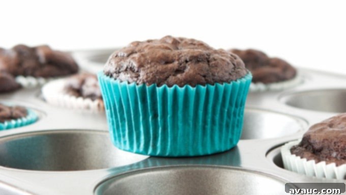 Enjoying Homemade Double Chocolate Protein Muffins - no butter or oil!