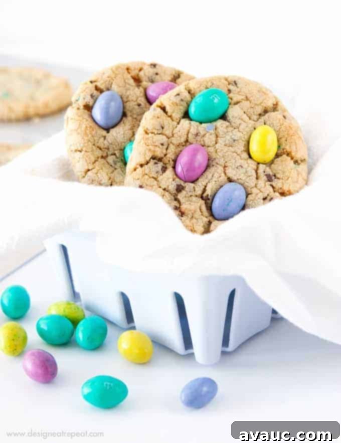 Chocolate Chip M&M Easter Egg Cookies!