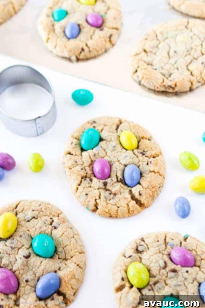 Before baking, place the dough into a egg shaped cookie cutter to mold into the easter egg shape!