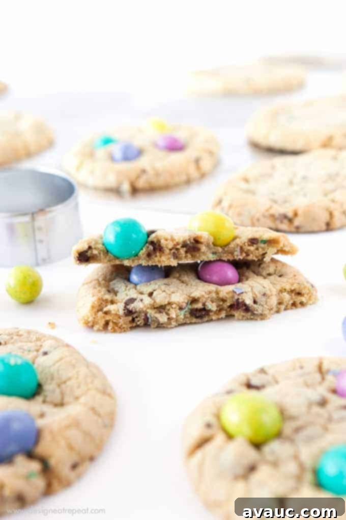 Homemade Chocolate Chip M&M Easter Egg Cookies