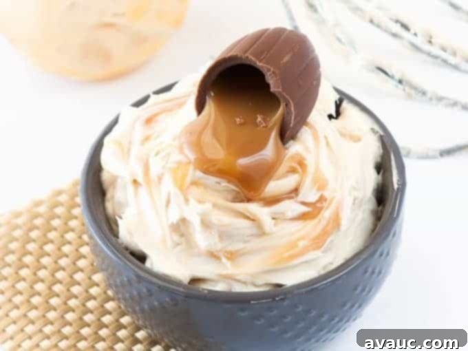 Finished Salted Caramel Buttercream on a beautifully frosted cupcake
