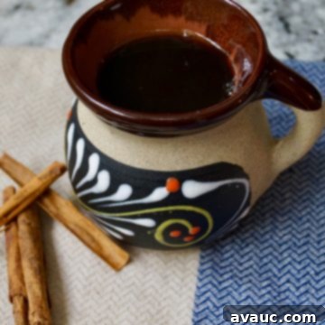 Mexican Style Pour-Over Coffee with cinnamon and coffee beans