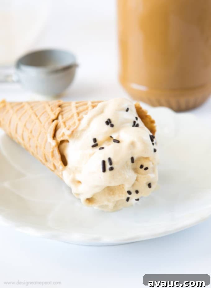 Scoops of Homemade Peanut Butter Gelato