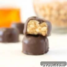Effortless Peanut Butter Treats 6 Mini No-Bake Peanut Butter Balls with chocolate coating