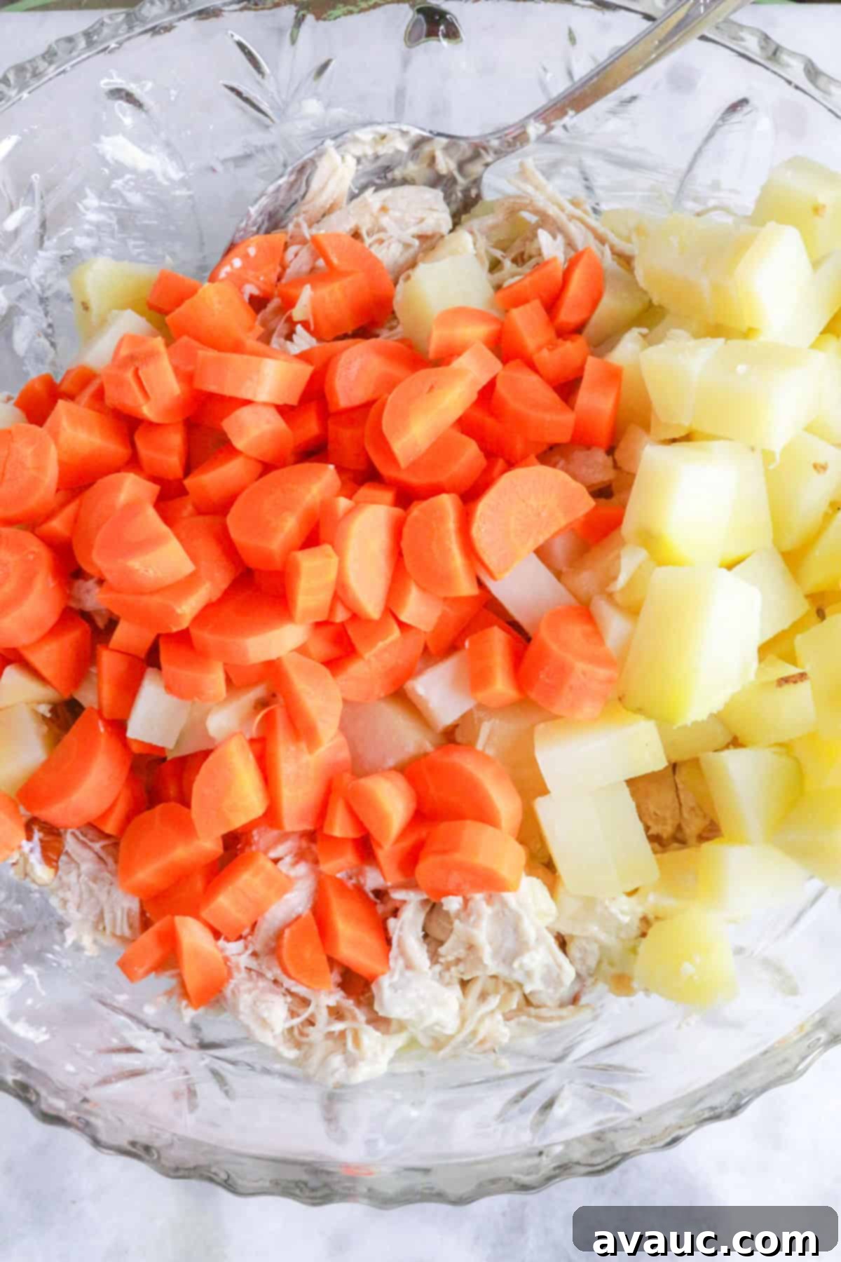 Fiesta Chicken Salad 7 Diced carrots and potatoes