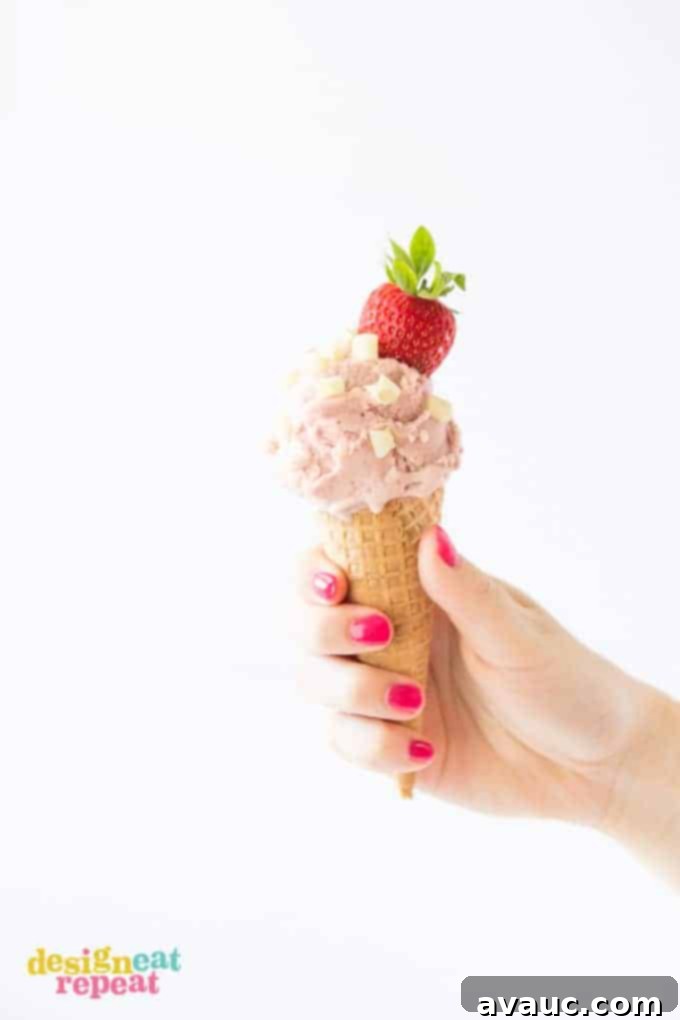 Close-up of fresh strawberries, a perfect topping for homemade Strawberry Cake Batter Gelato.
