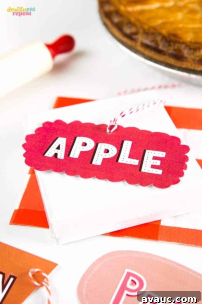 Free Printable Pie Tags!