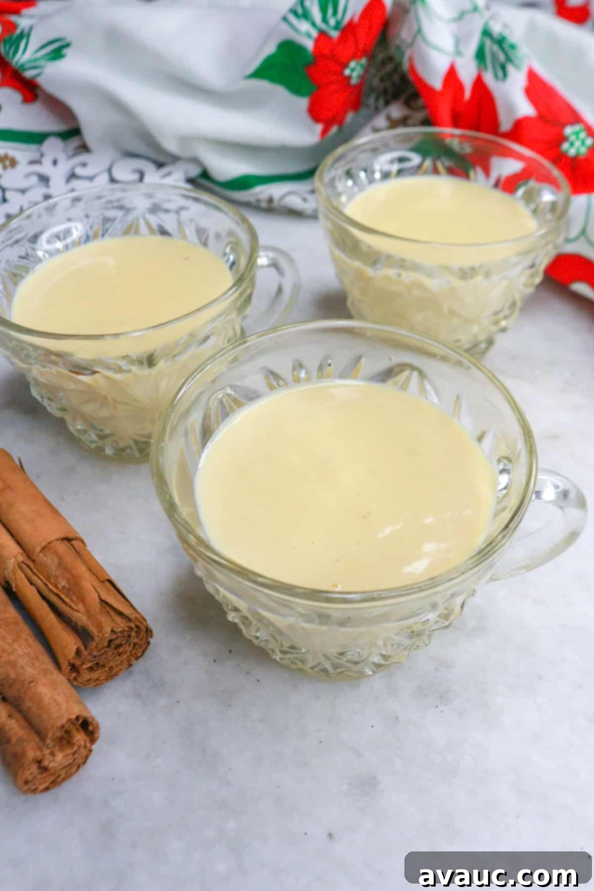 Rompope Mexicos Creamy Eggnog 12 Glasses of Mexican rompope, beautifully garnished and ready to serve