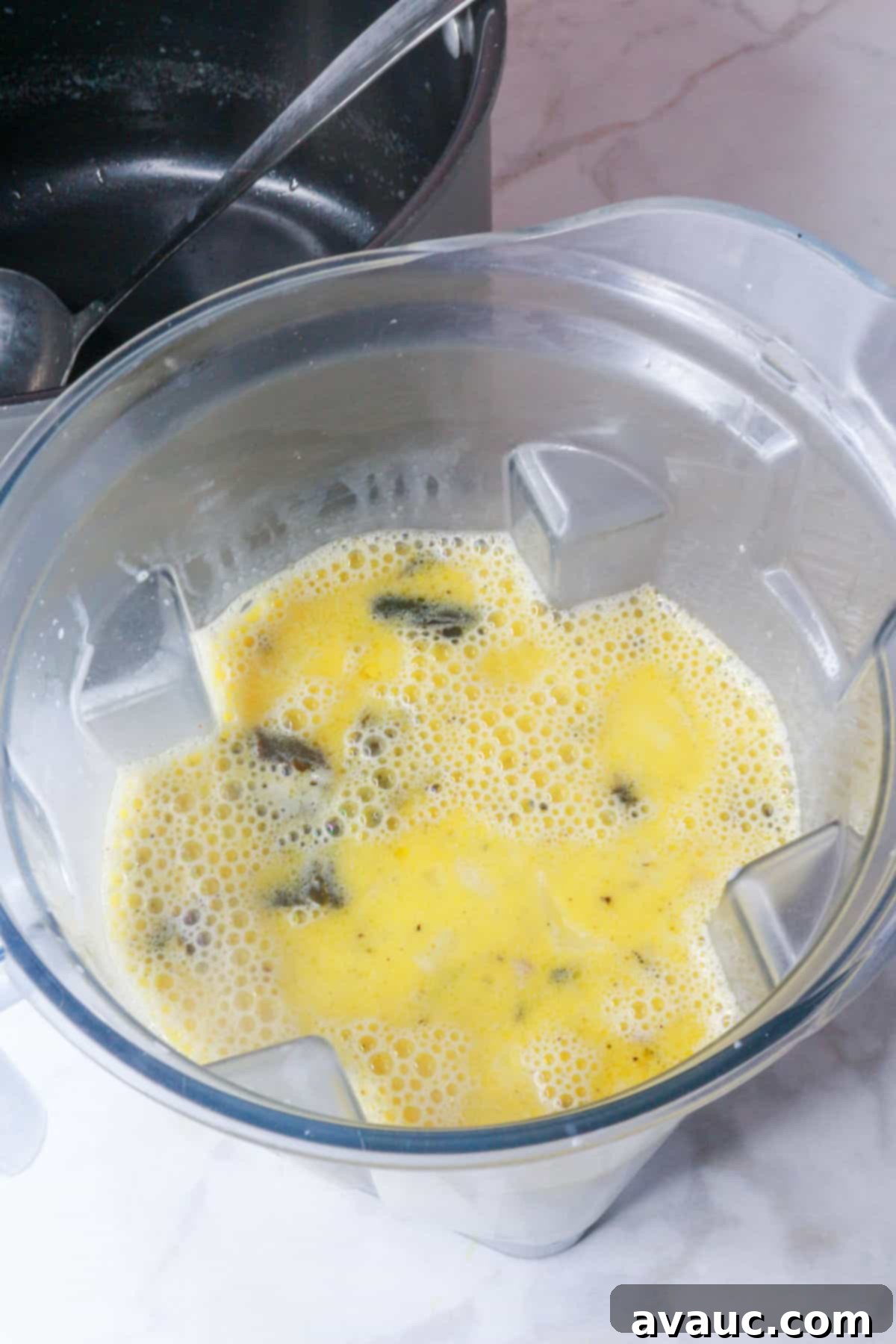 Hearty Poblano Soup: Dairy-Free Creaminess 9 Ingredients for poblano soup in a blender