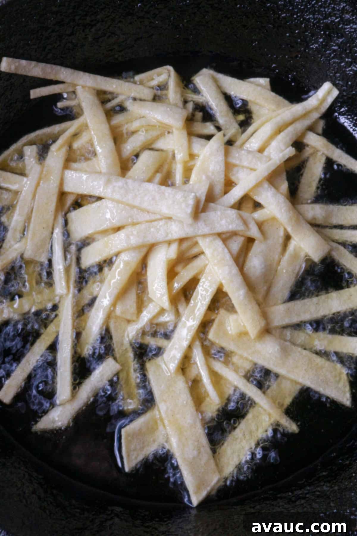 Hearty Poblano Soup: Dairy-Free Creaminess 6 Frying tortilla strips