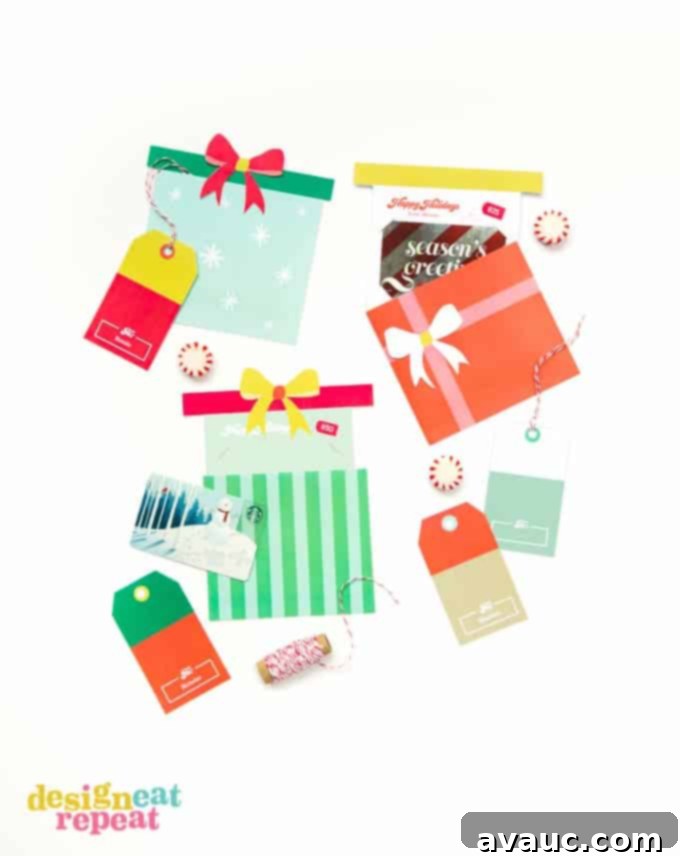 Who says giving gift cards for Christmas has to be boring?! Pop them into these FREE printable card kits for an added holiday surprise!