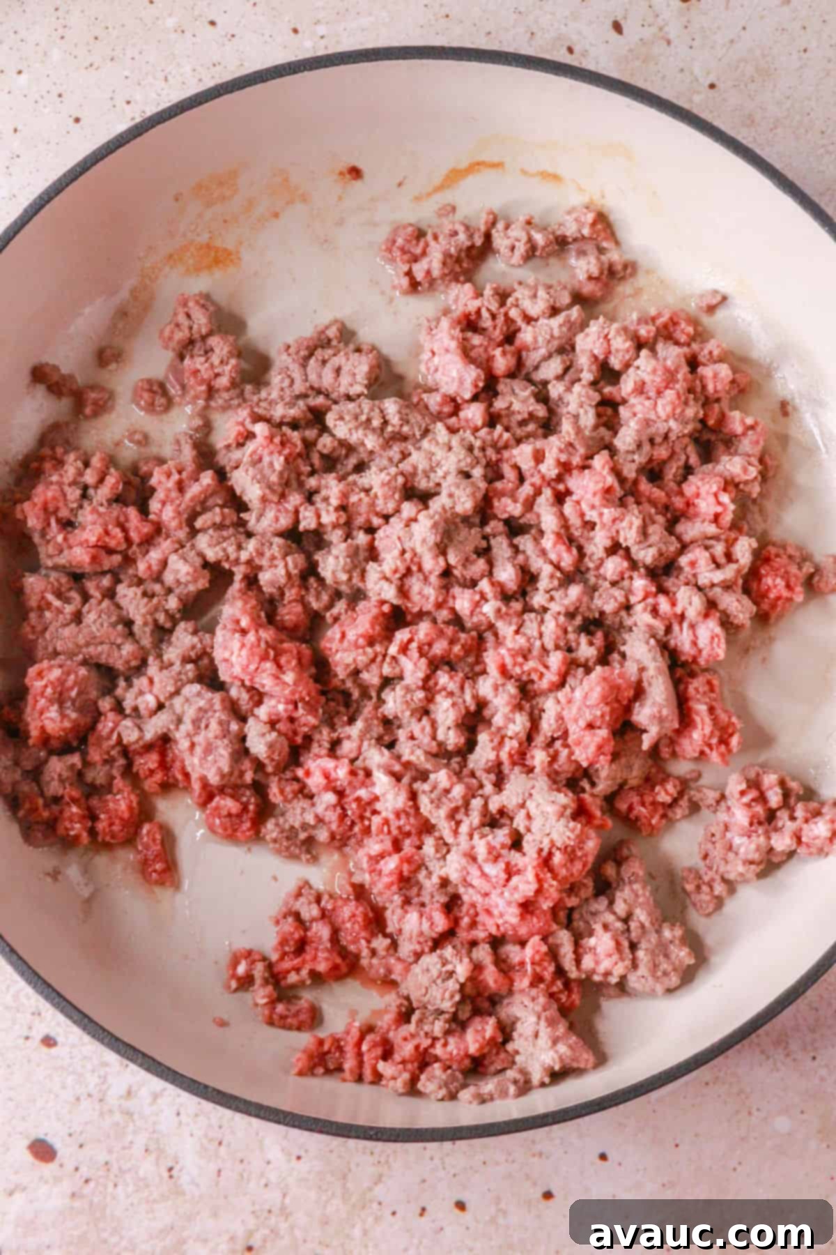 Browning ground beef