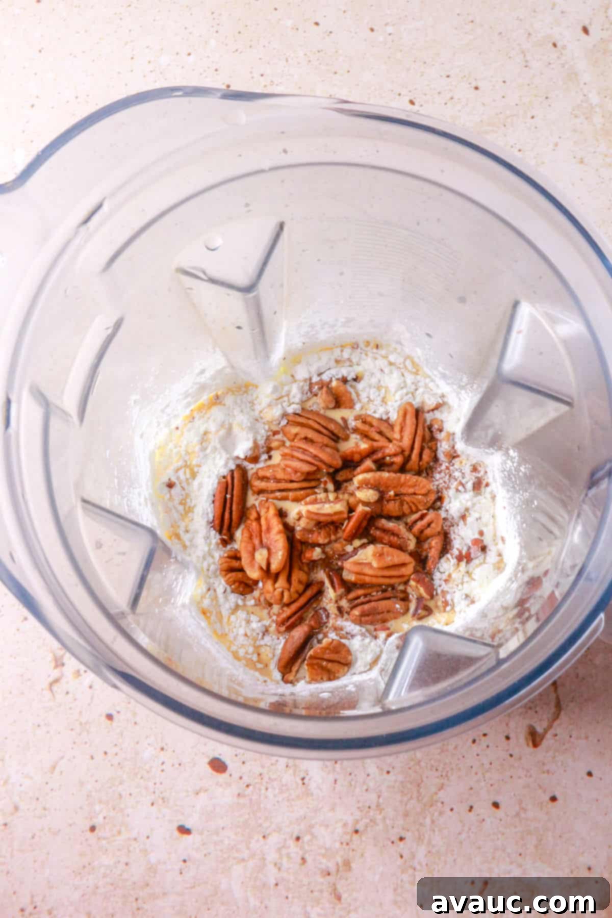 Dairy-Free Atole de Nuez 5 Pecans, evaporated milk and cornstarch in blender