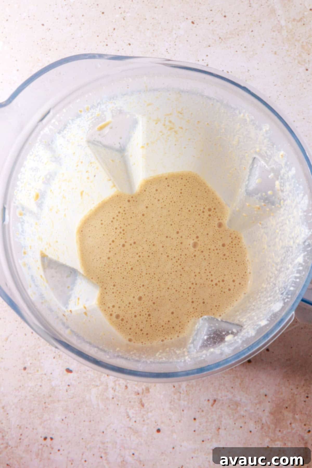 Dairy-Free Atole de Nuez 6 Pecan mixture in a blender for atole