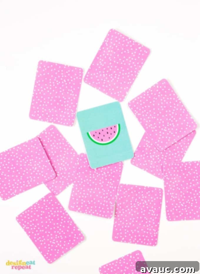 Print and Play Fruit Slice Memory Game 4 This adorable FREE fruit inspired printable memory game is a perfect way to keep the kiddos busy during the summer months!