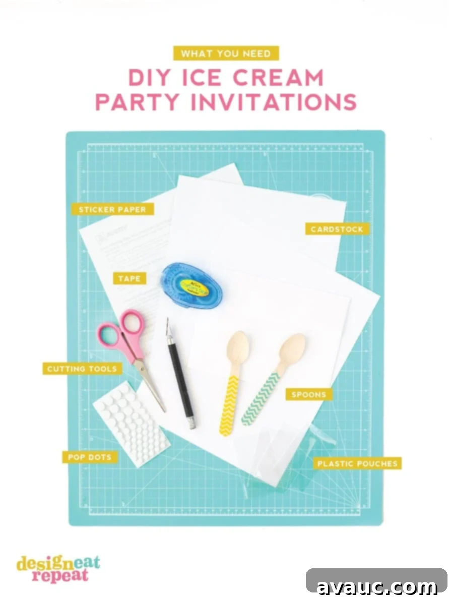 Instant Download Ice Cream Party Invitations 3 Printable Ice Cream Party Invitations