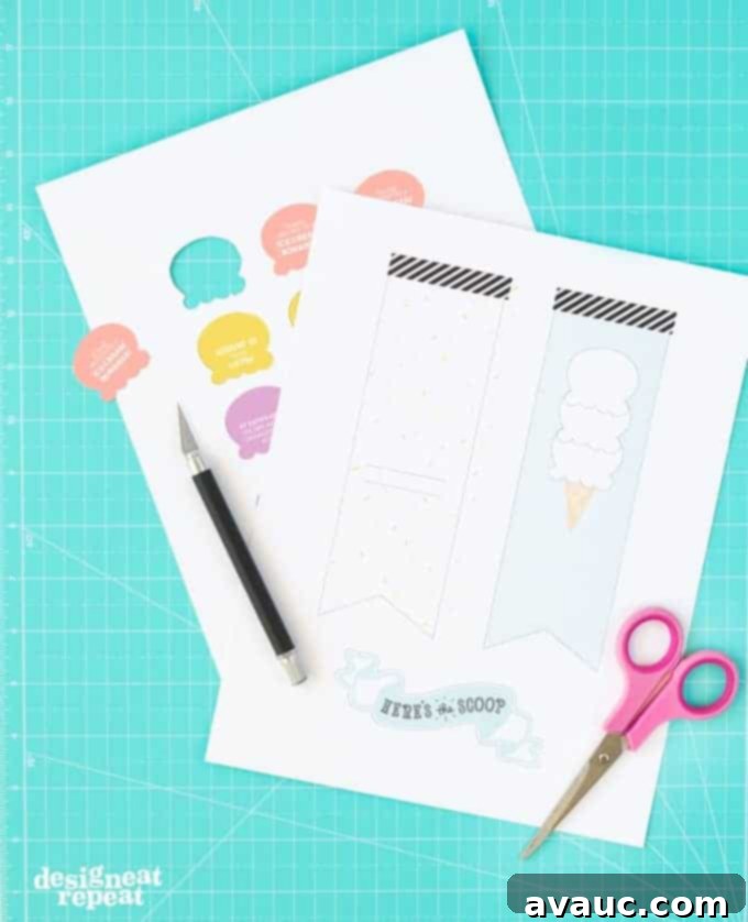 Instant Download Ice Cream Party Invitations 4 Printable