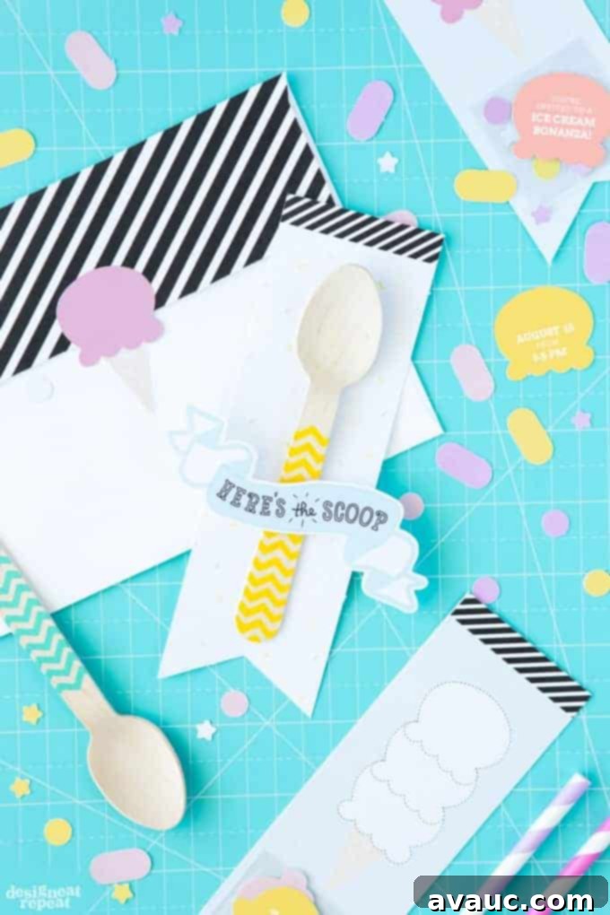 Instant Download Ice Cream Party Invitations 8 Printable