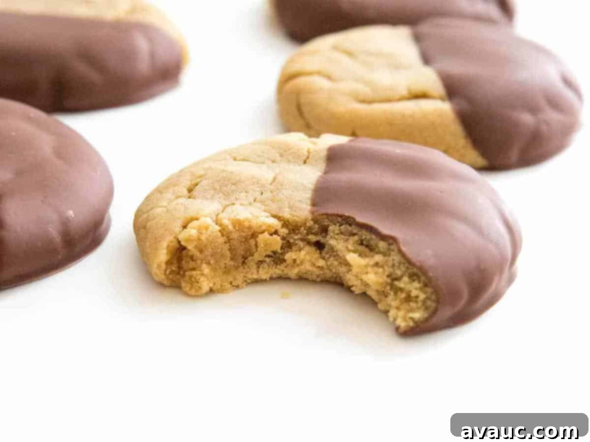 Inside of peanut butter cookie bite.