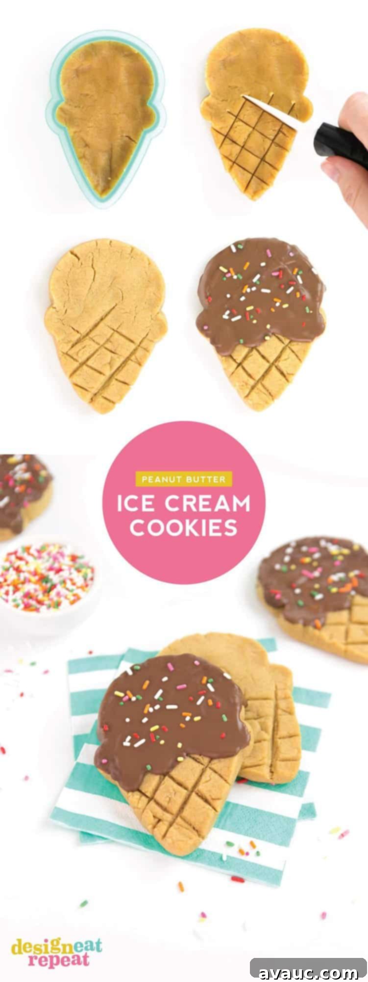 No-Roll Peanut Butter Ice Cream Cookies 2 Hidden image for recipe context.