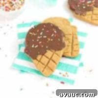 No-Roll Peanut Butter Ice Cream Cookies 9 Delicious peanut butter ice cream cookies with chocolate and sprinkles.