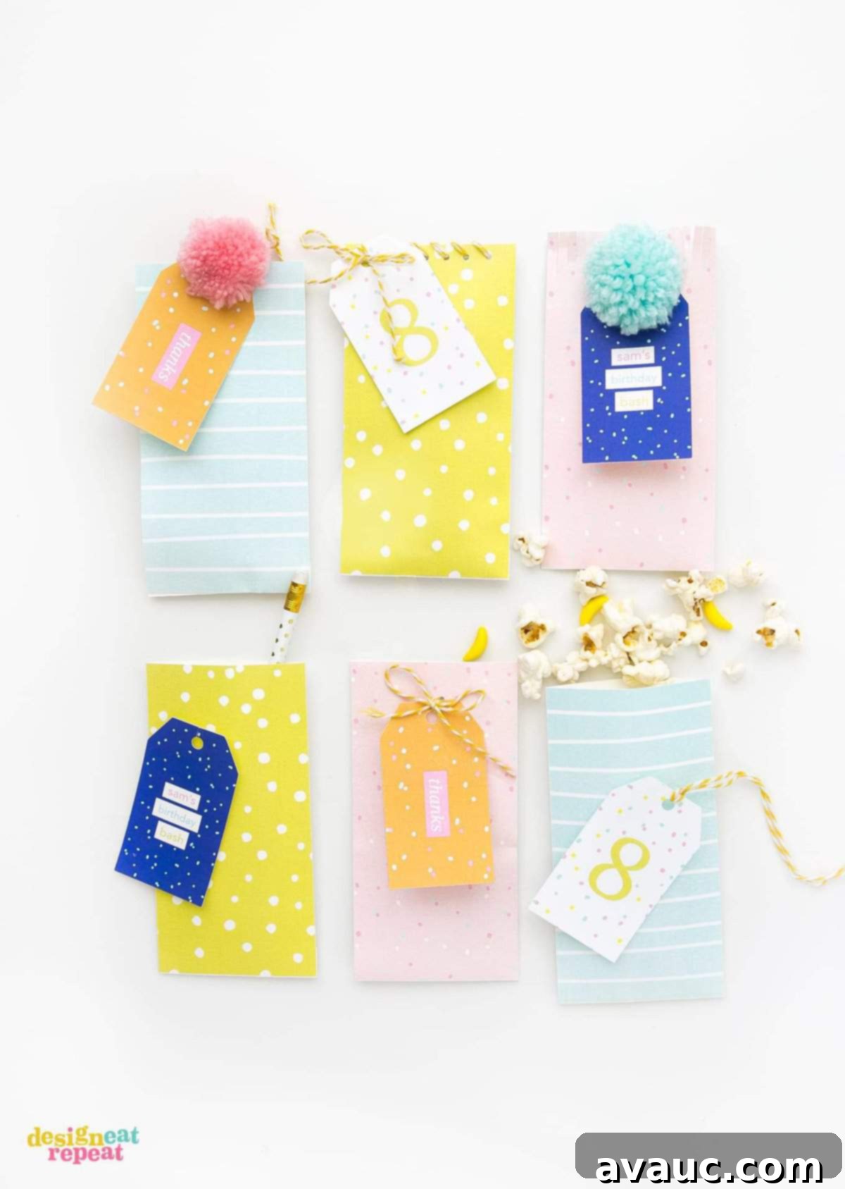 Download these printable party favor bags and fill with candy & trinkets for the perfect birthday party favor or envelope!