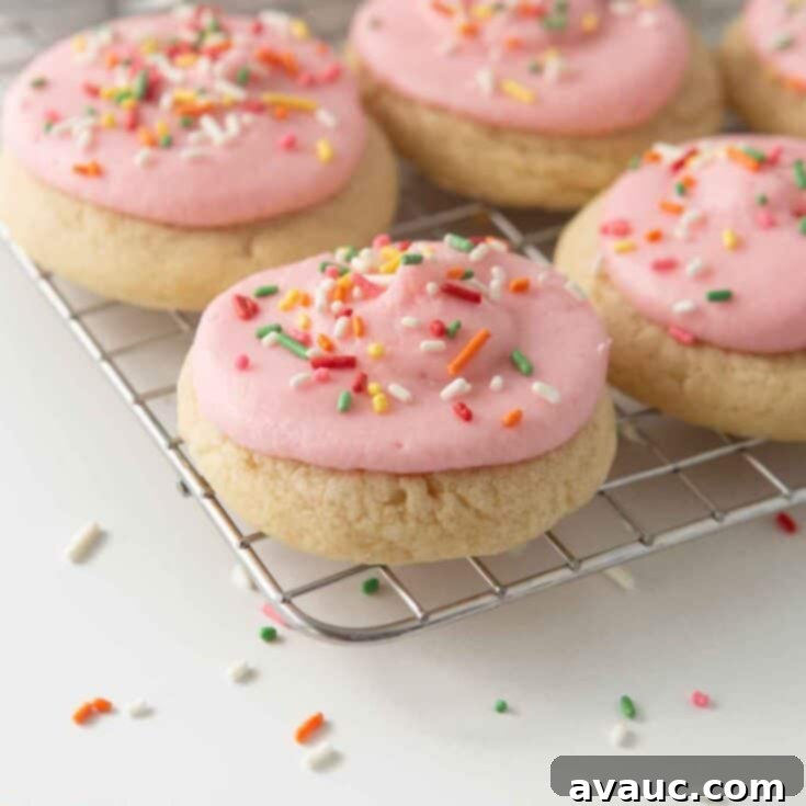 Soft and Thick Lofthouse-Style Frosted Sugar Cookies