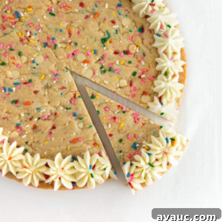 Chewy Funfetti Cookie Cake, a festive birthday dessert