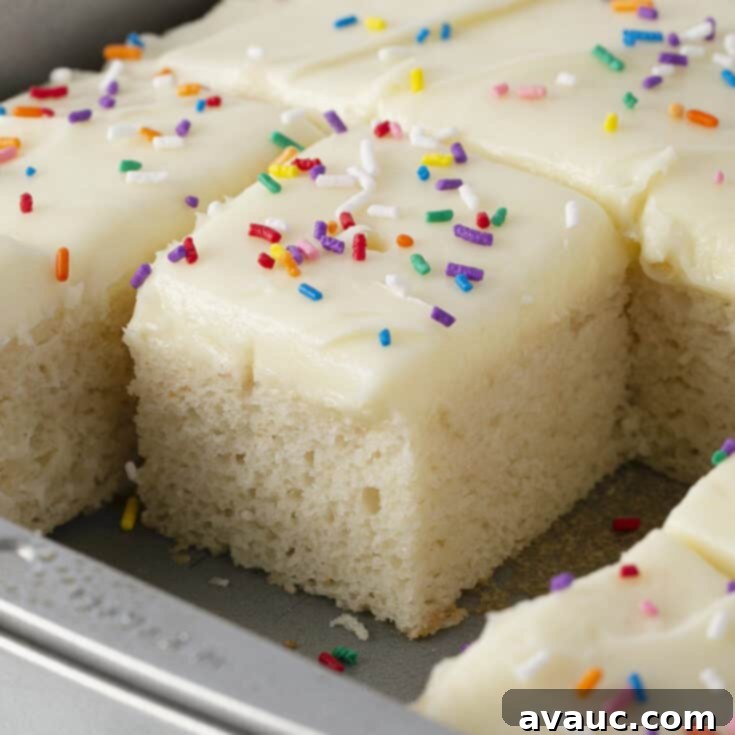 The Best White Sheet Cake with Cream Cheese Frosting