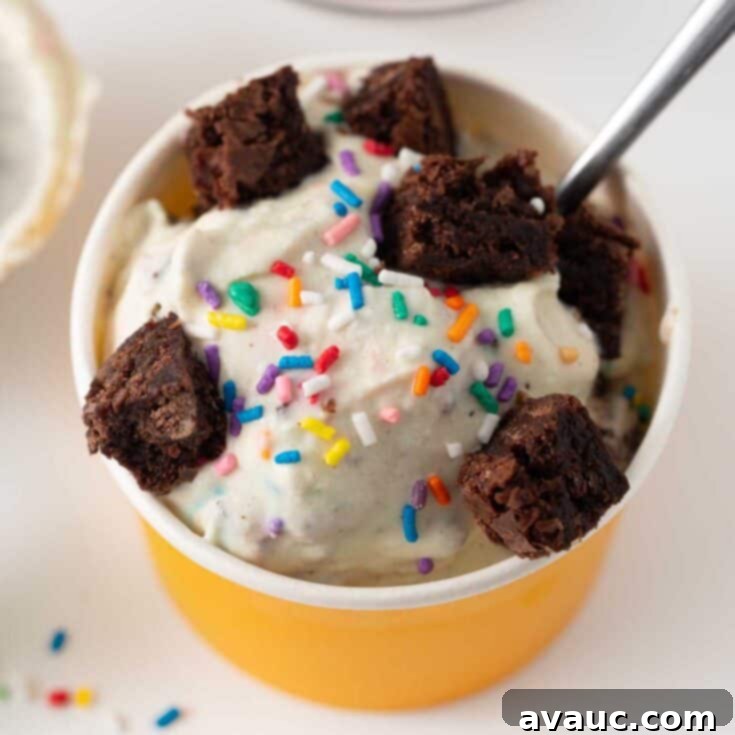 Easy Homemade Cake Batter Ice Cream with Sprinkles