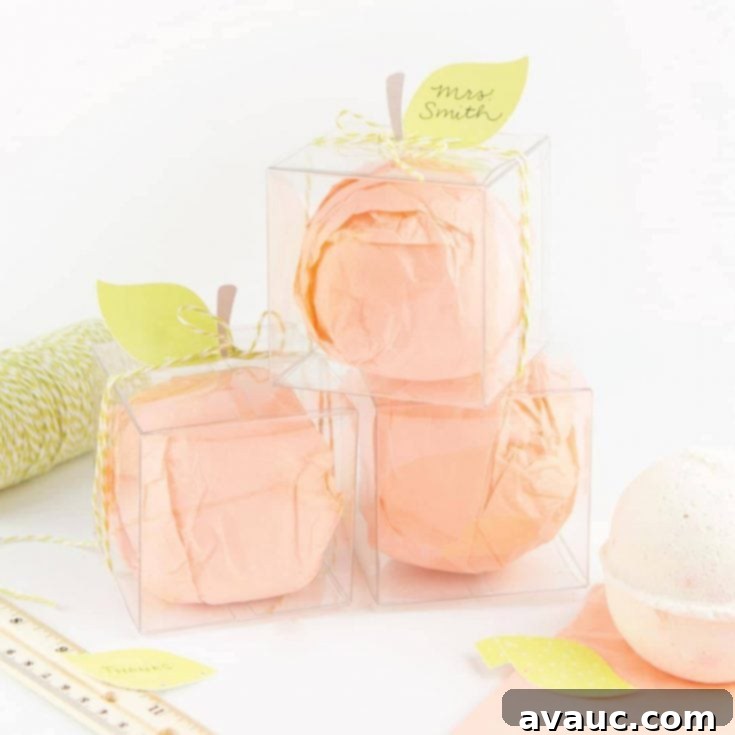 How To Make Peach Bath Bomb Teacher Gift Boxes