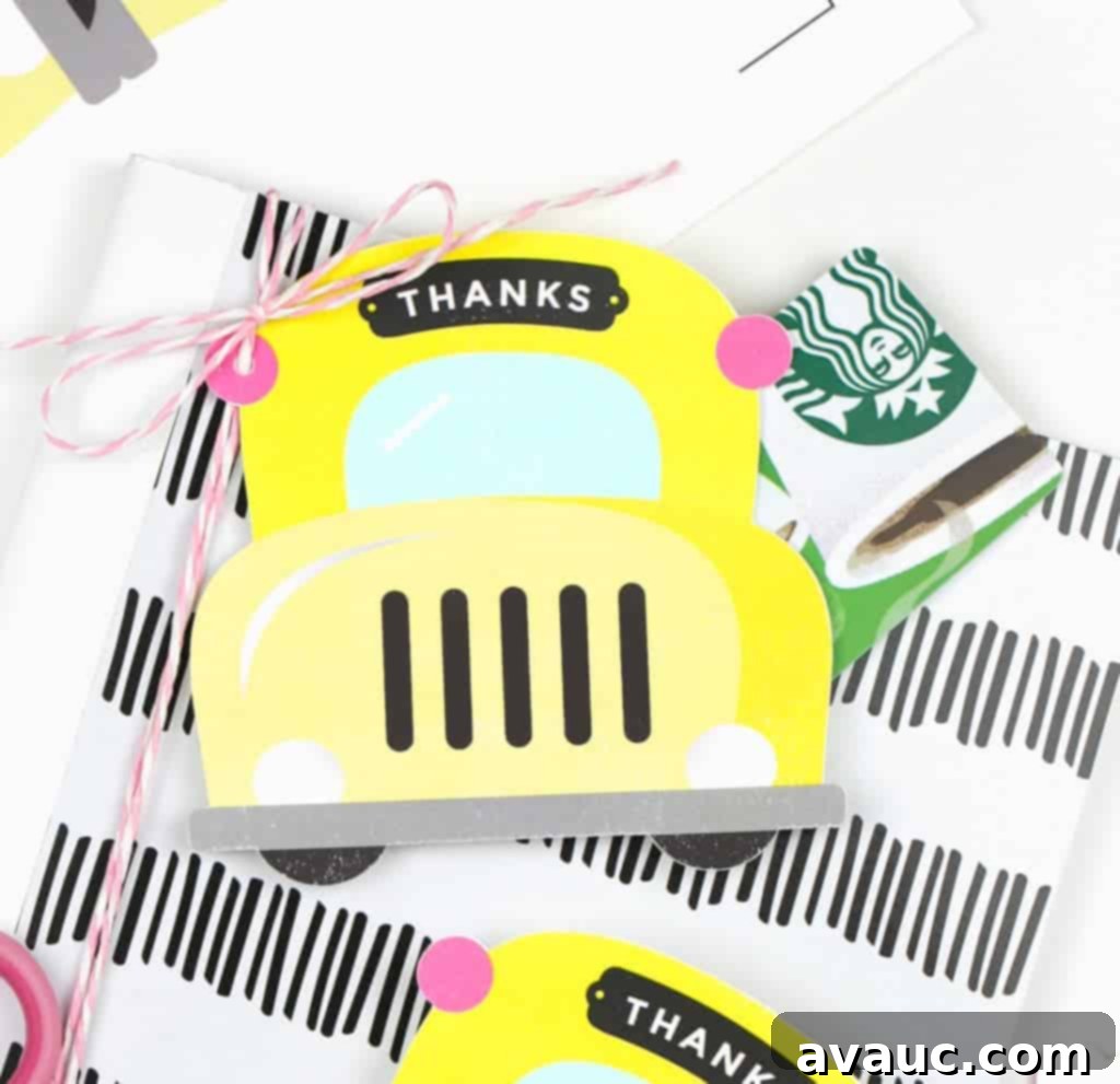 School Bus Teacher Gift Card Holder