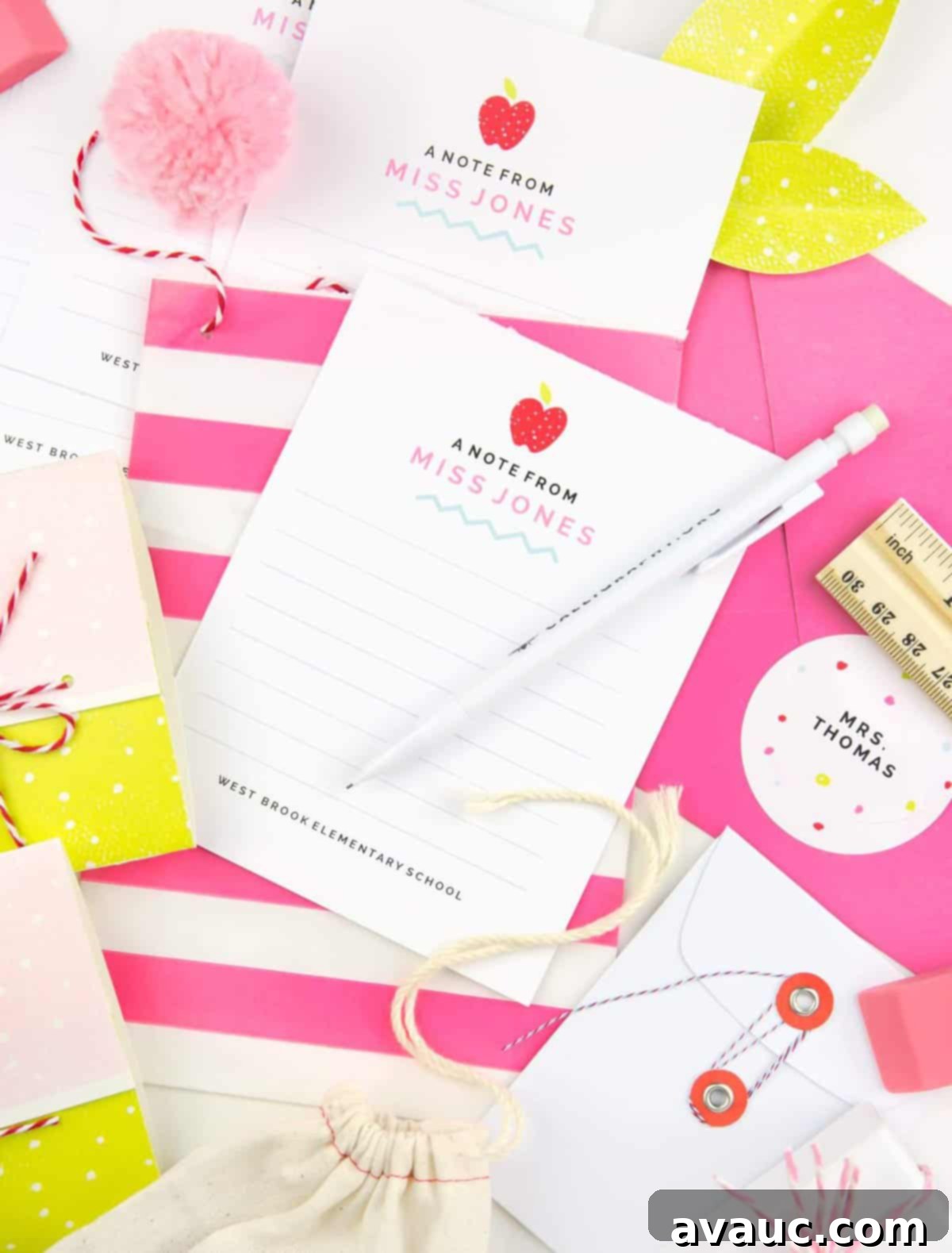 Creative gift card holders designed to look like banners, perfect for classroom decoration.