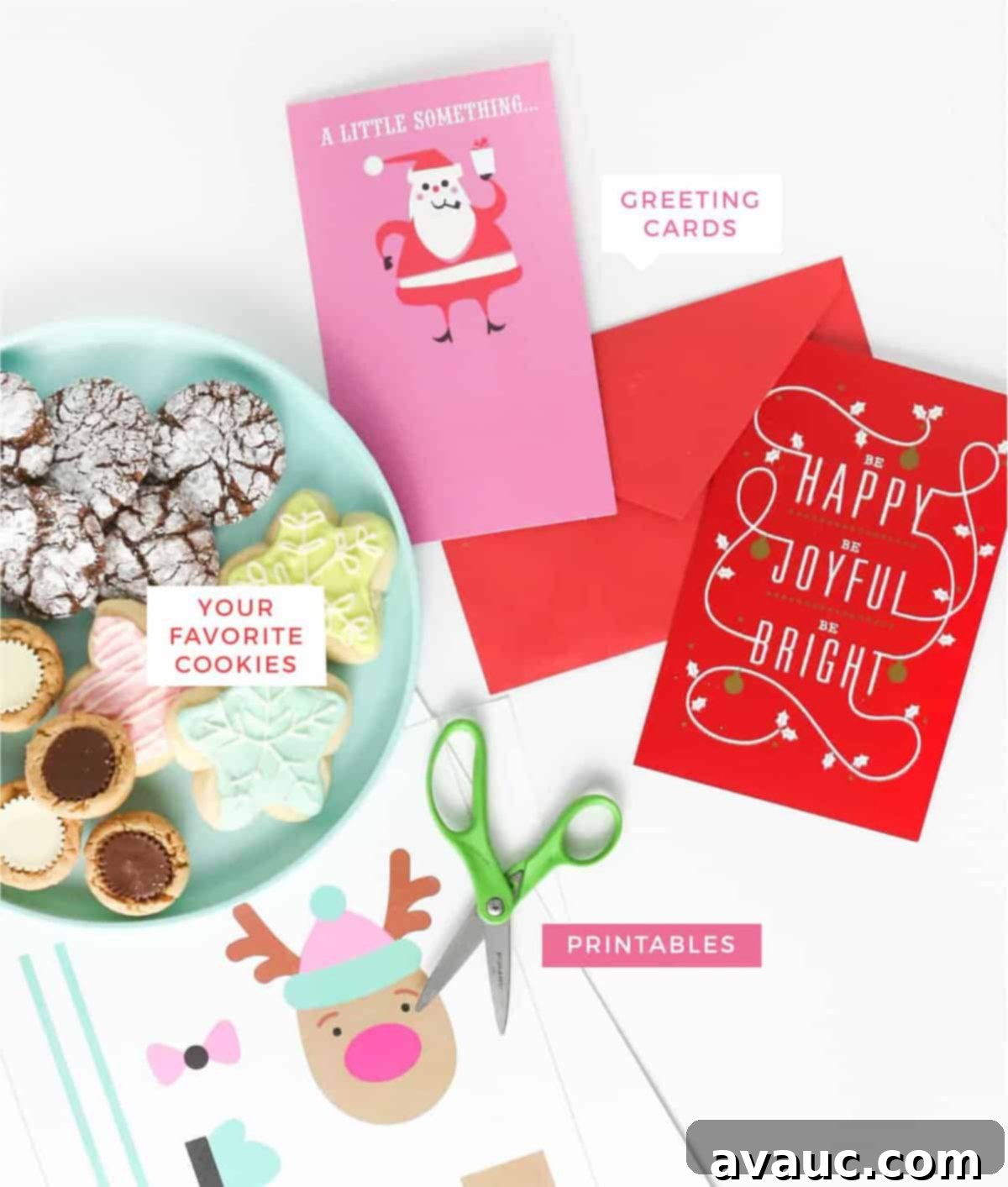 Three DIY Cookie Tray Projects Free Printable Templates 3 Various holiday cookie trays with decorated envelopes