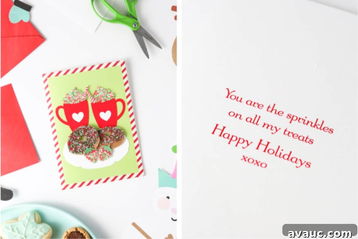 Three DIY Cookie Tray Projects Free Printable Templates 7 Handwritten note inside a holiday greeting card