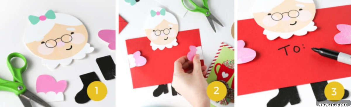 Three DIY Cookie Tray Projects Free Printable Templates 8 Decorated envelopes resembling holiday characters