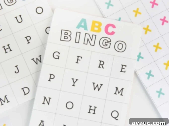 Get Your Free Printable ABC Bingo 3 Colorful ABC alphabet bingo cards for kids