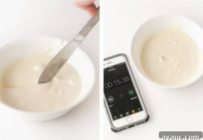 Use time to measure 15-second Royal Icing for Sugar Cookies