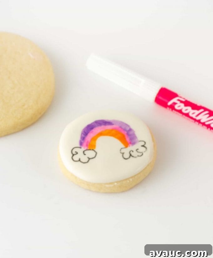 How to color on sugar cookies with edible colored food marker